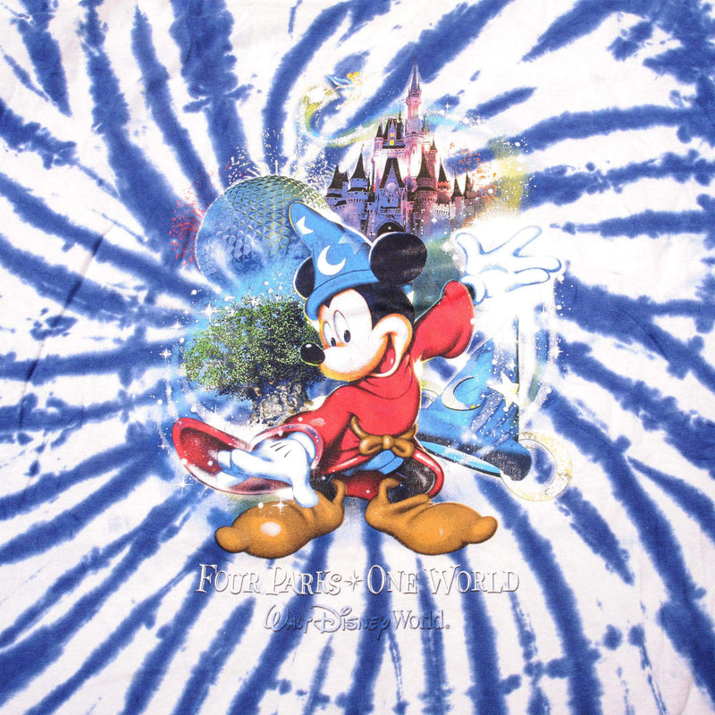 Vintage Tie-Dye Walt Disney World with Mickey As A Magician Tee Shirt Size 2XLarge.