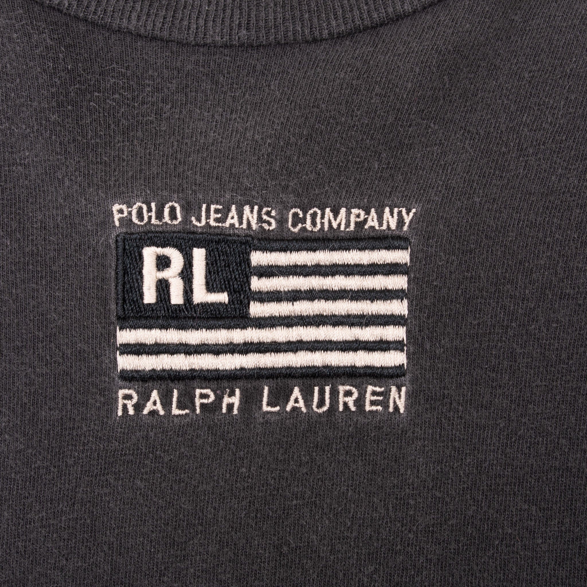 VINTAGE RALPH LAUREN POLO JEANS CO BLACK LONG SLEEVE TEE SHIRT 1990S 2XL