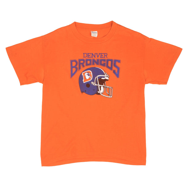 Vintage NFL Denver Broncos Tee Shirt Early 1990S Size Medium Made In USA With Single Stitch Sleeves