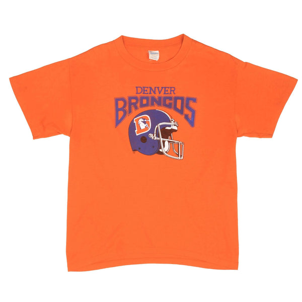 Vintage NFL Denver Broncos Tee Shirt Early 1990S Size Medium Made In USA With Single Stitch Sleeves