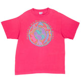 Vintage There Is No Planet Like Home Animal Print Tee Shirt 1990S Size XL Made In Usa With Single Stitch Sleeves