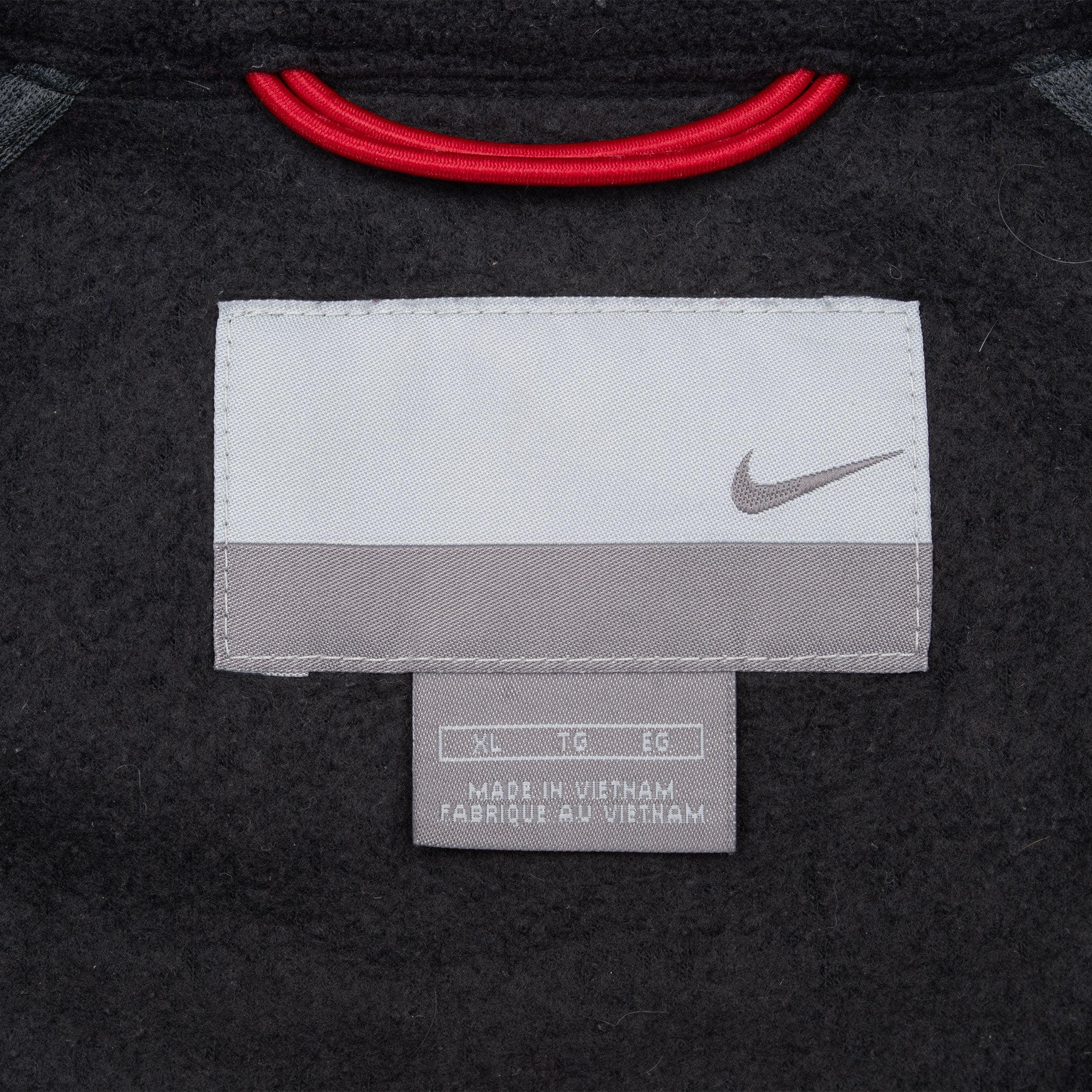 Vintage Nike Classic Swoosh Black Fleece Jacket 2000S Size XL