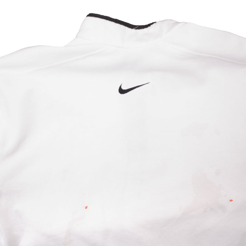 Vintage Nike Middle Swoosh White Sweatshirt 1990s Size Large Made In USA