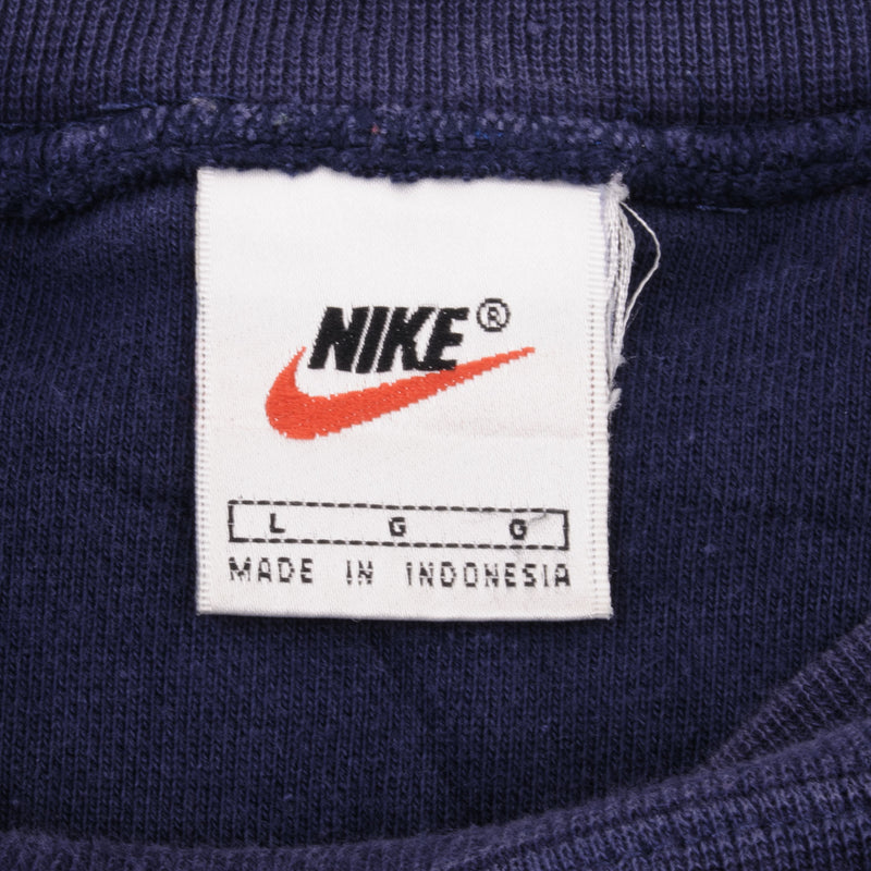 Vintage Nike Swoosh Blue Heavyweight Crewneck Sweatshirt 1990S Size Large 