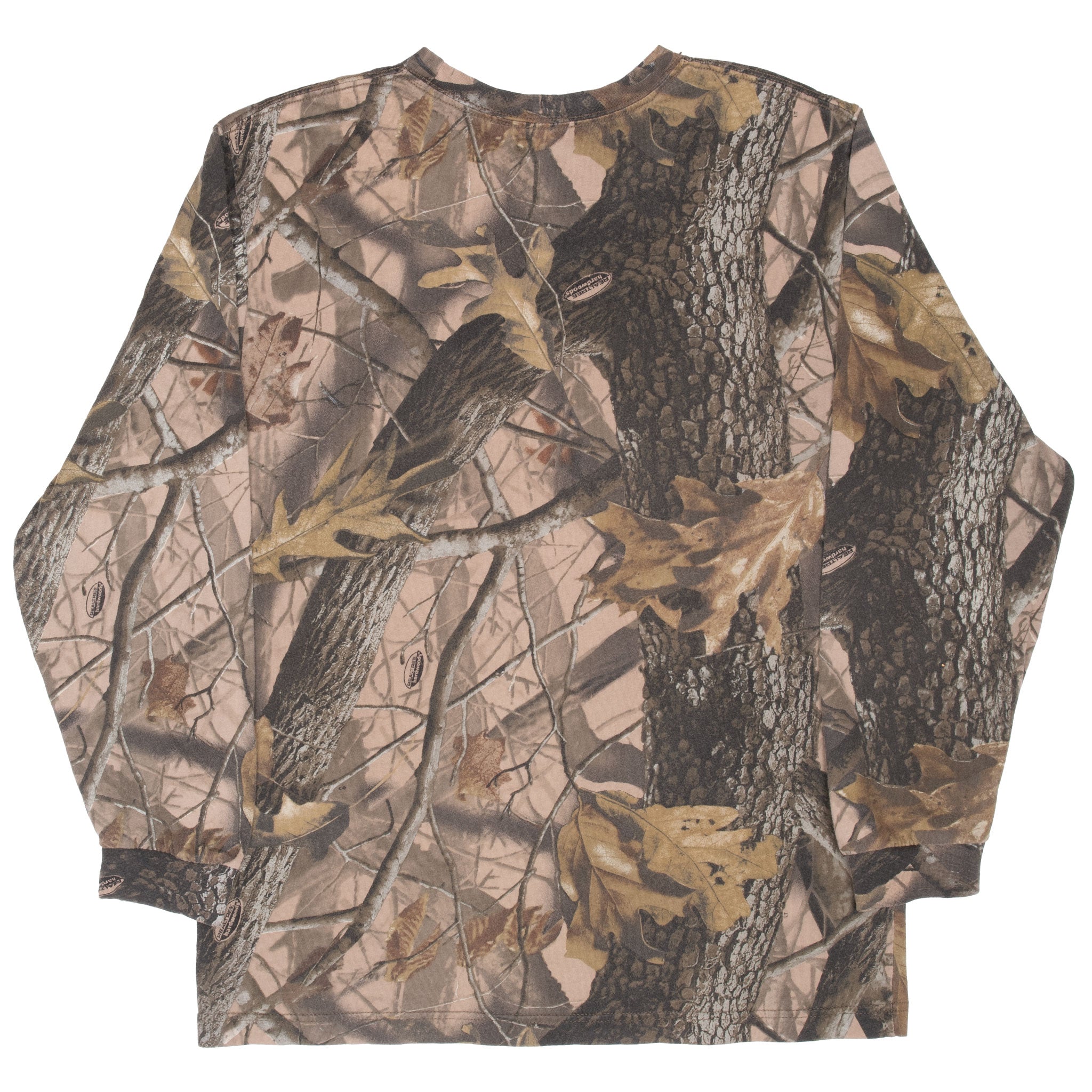 Vintage Hunting Realtree Hardwoods Camo Long Sleeve Pocket Tee Shirt Size Medium