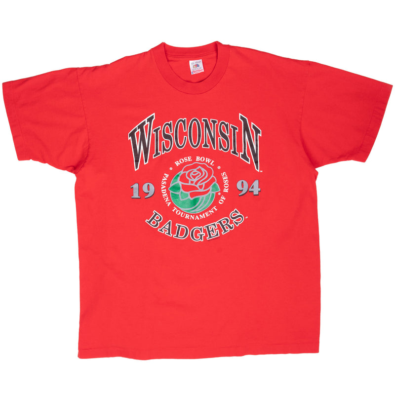 Vintage Ncaa Wisconsin Badgers Rose Bowl 1994 Tee Shirt Size XL Made In Usa