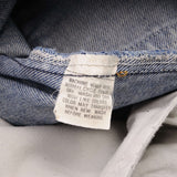 Beautiful Indigo Levis 505 Short Jeans Made in USA with a medium light blue wash 1980S With Light Whiskers  Size 28  Back Button #513