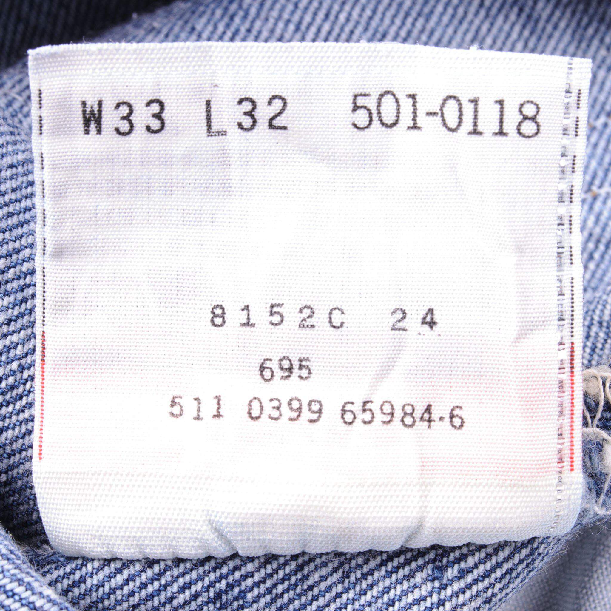 VINTAGE LEVIS 501 JEANS INDIGO 1990'S SIZE W32 L31 MADE IN USA