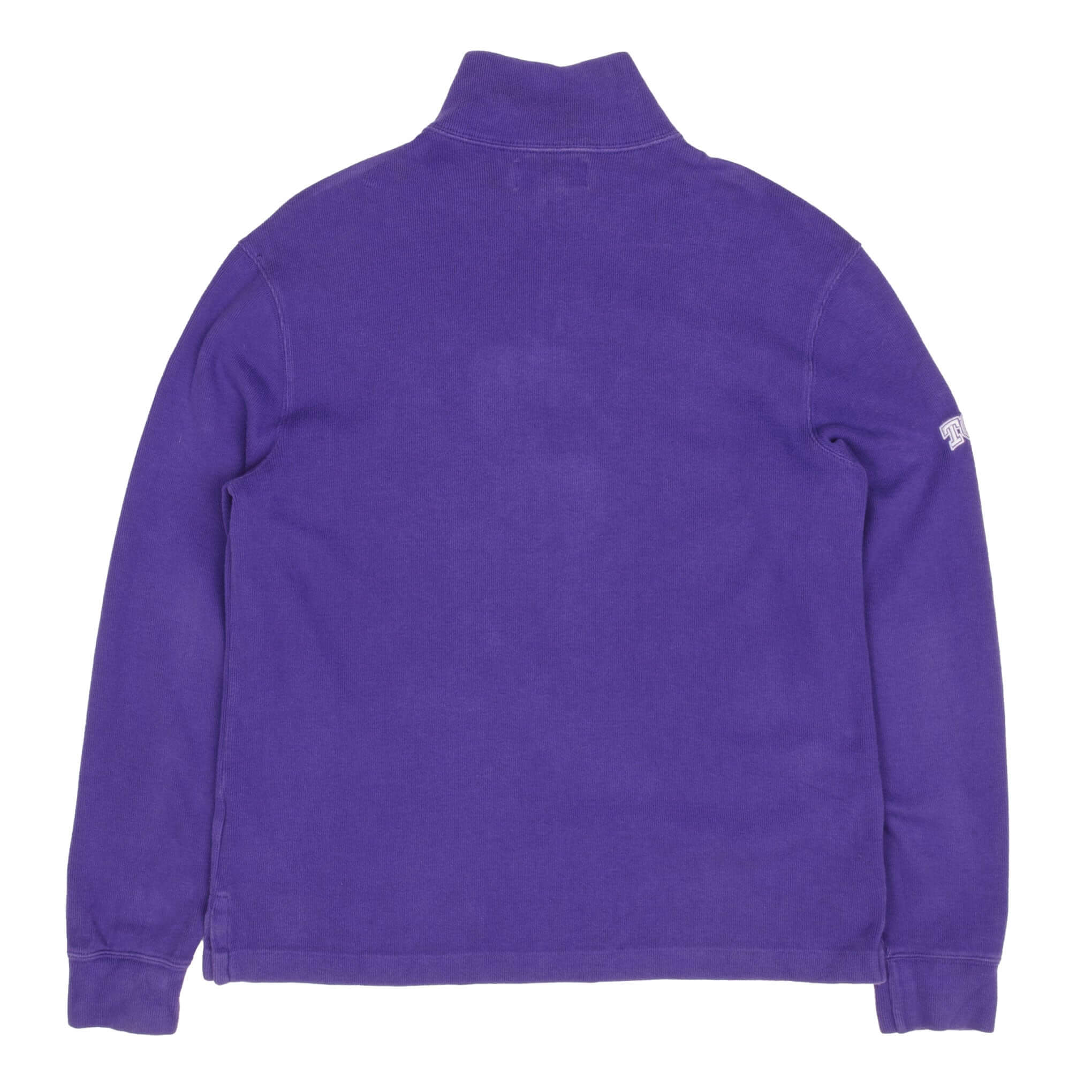 Vintage Ralph Lauren Tcu Horned Frogs Football Purple Quarter Zip Sweatshirt Medium 1990S