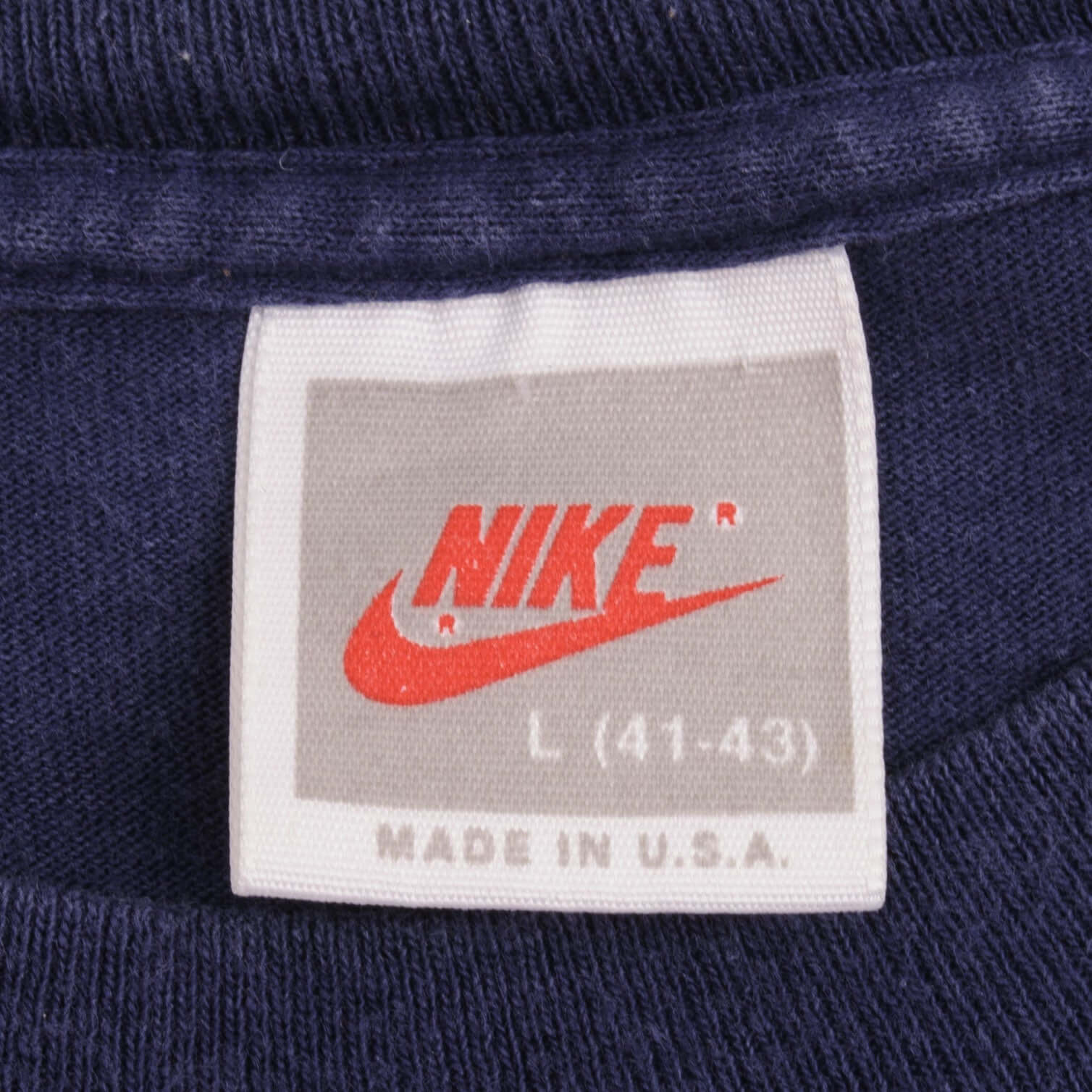 Vintage Nike Air Spellout Navy Blue Tee Shirt Early 1990S Size Large Made In Usa With Single Stitch Sleeves