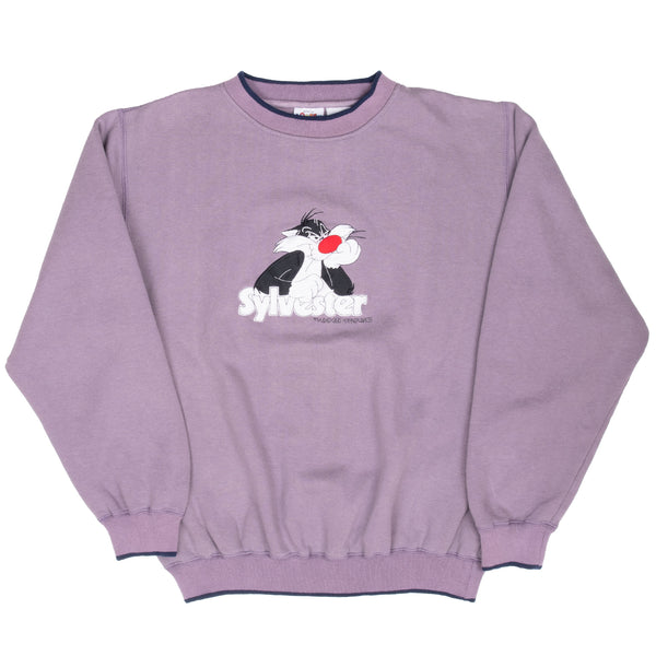 Vintage Looney Tunes Sylvester Embroidered 1990S Sweatshirt Size Large