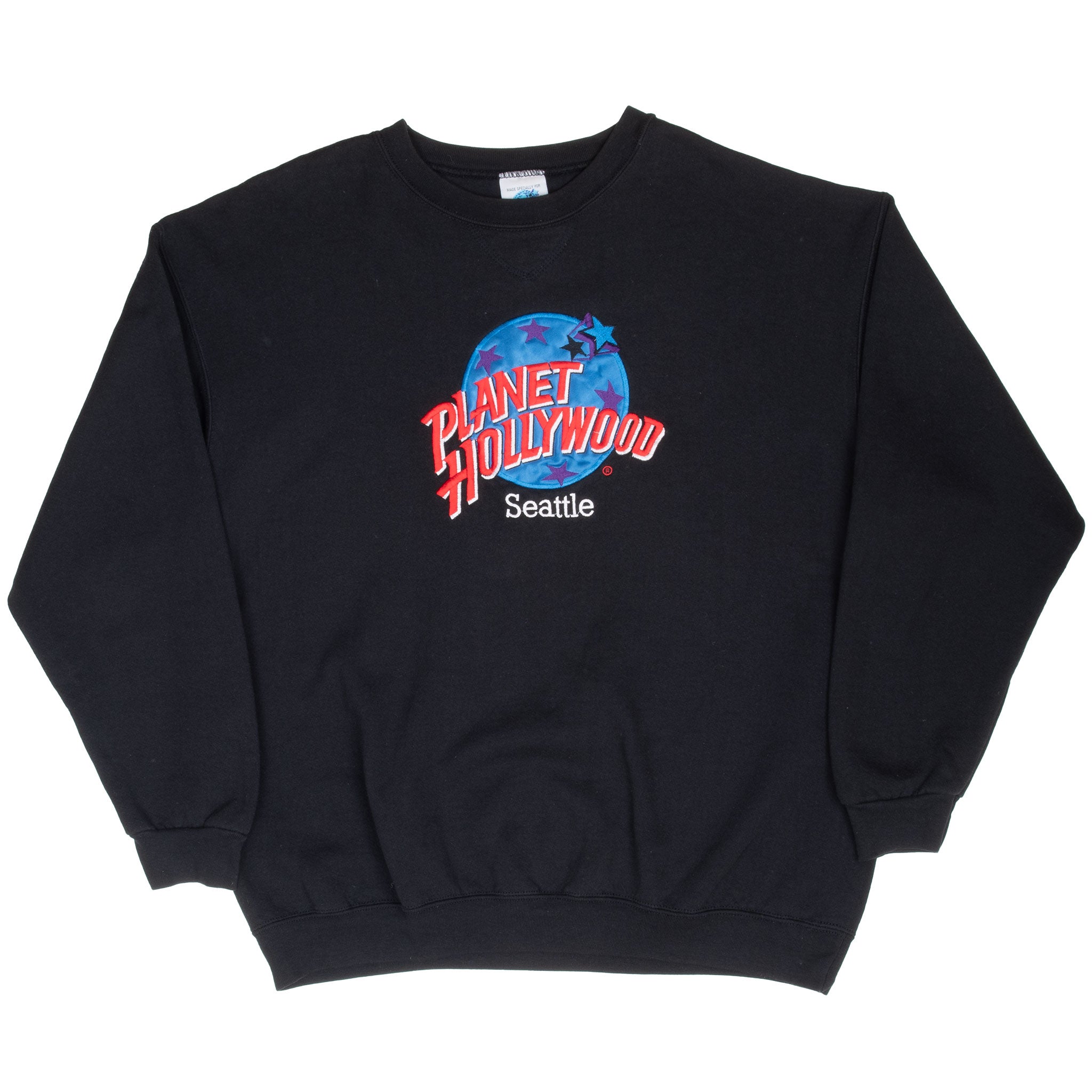 Vintage Planet Hollywood Seattle Embroidered Sweatshirt 1990S Size XL Made In Usa
