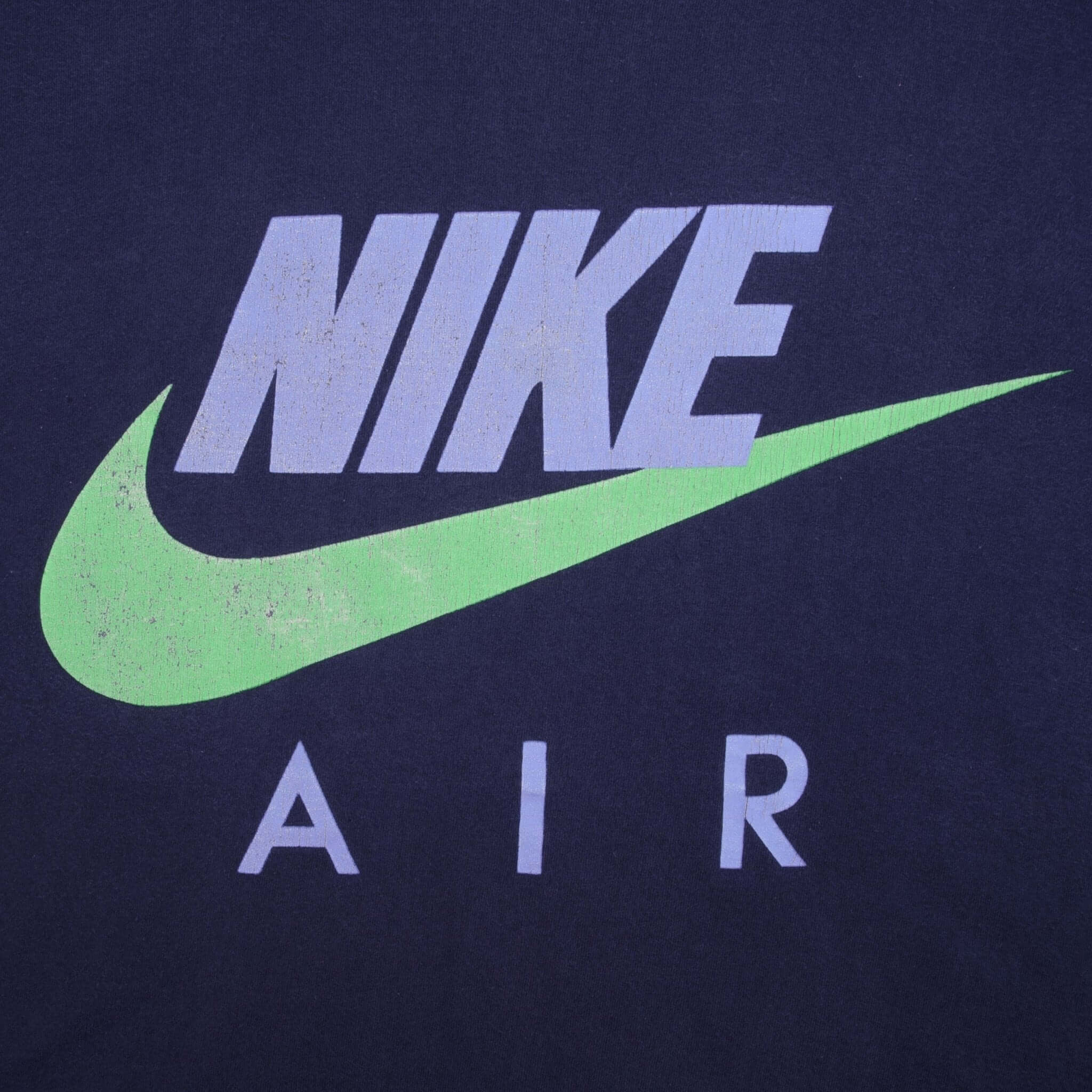 Vintage Nike Air Spellout Navy Blue Tee Shirt Early 1990S Size Large Made In Usa With Single Stitch Sleeves
