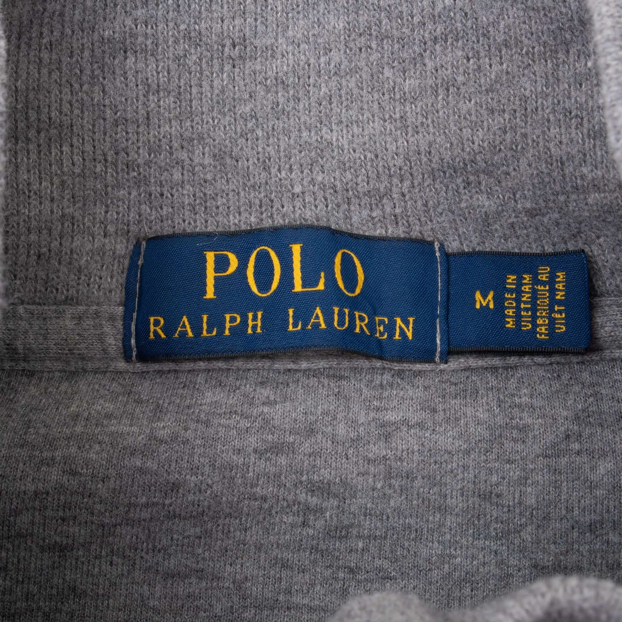 Vintage Polo Ralph Lauren Grey Quarter 1/4 Zip Sweater Size Medium