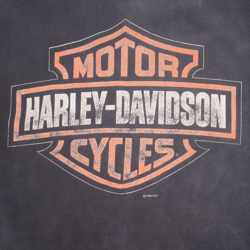 Vintage Harley Davidson Freewheelin' Sportster 1200 Custom Tee Shirt 1996 Size Medium Made In USA With Single Stitch Sleeves