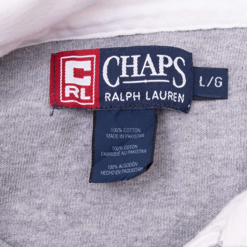 Vintage Chaps Ralph Lauren Grey Rugby Polo Shirt 1990S Size Large