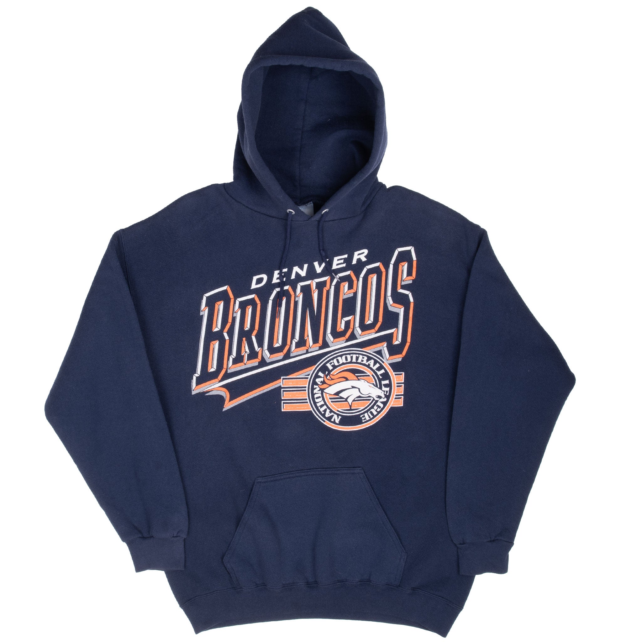 Vintage Nfl Denver Broncos 1990S Hoodie Sweatshirt Size Large Made In Usa
