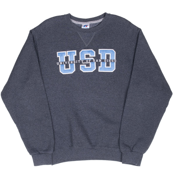 Vintage Russel Usd University Of San Diego Grey Sweatshirt 2000S Size Small