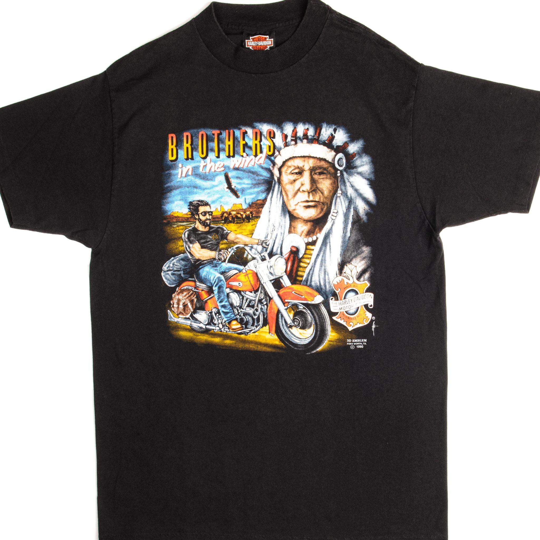 VINTAGE 3D EMBLEM HARLEY DAVIDSON TEE SHIRT 1990 SIZE MEDIUM MADE IN USA
