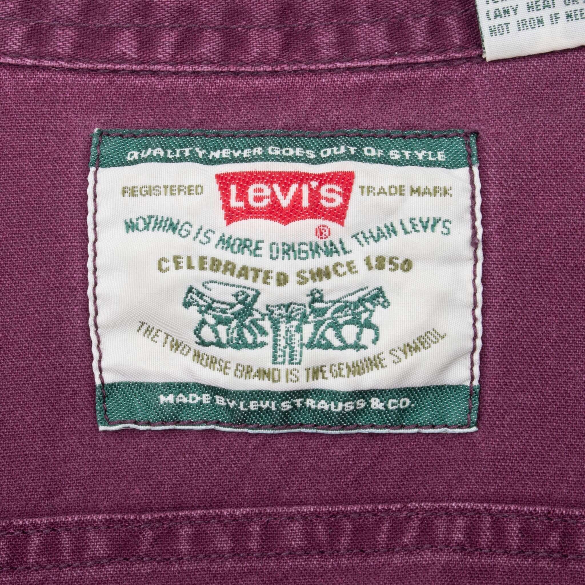 Vintage Levis Pocket Purple Denim Shirt 1990S Size XL