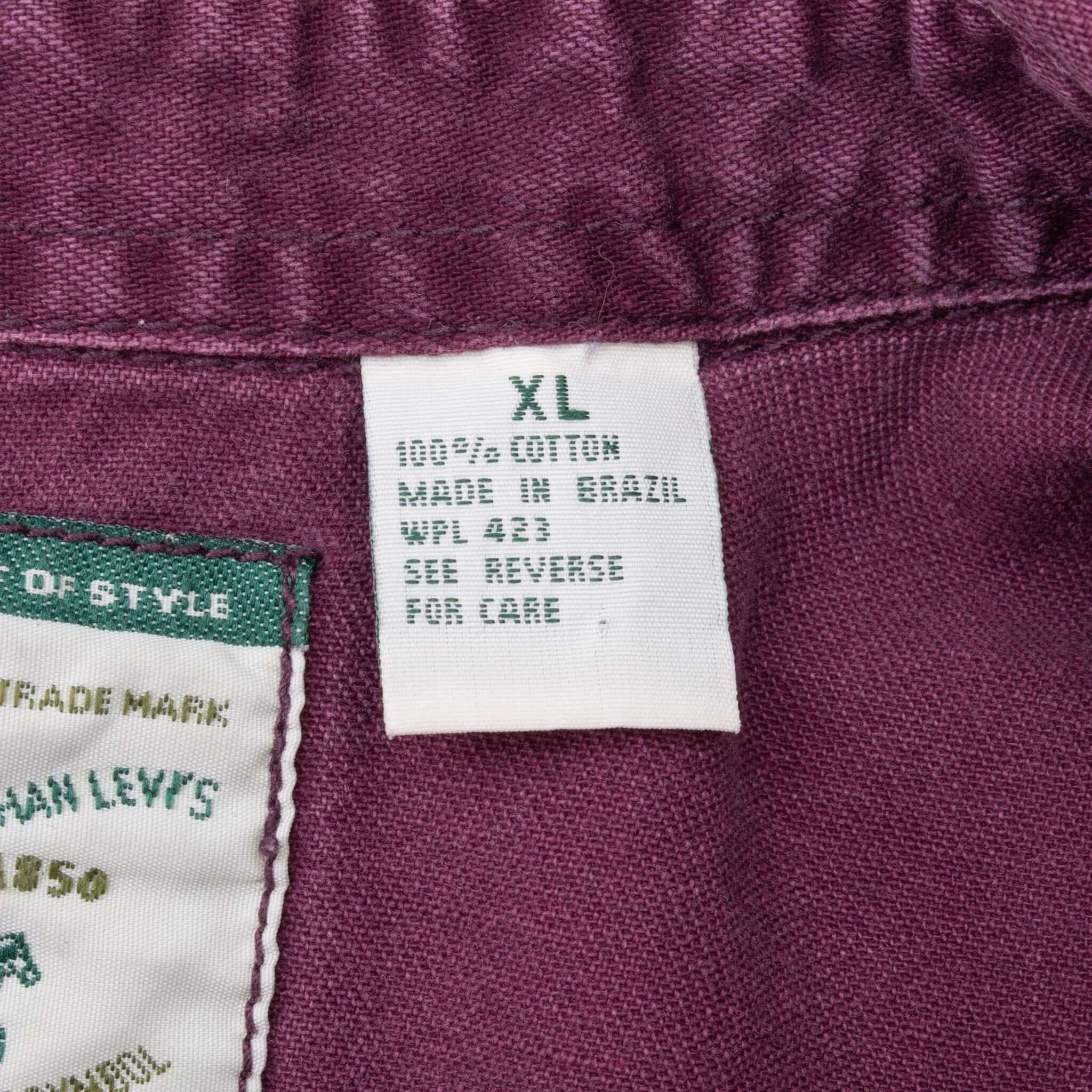 Vintage Levis Pocket Purple Denim Shirt 1990S Size XL