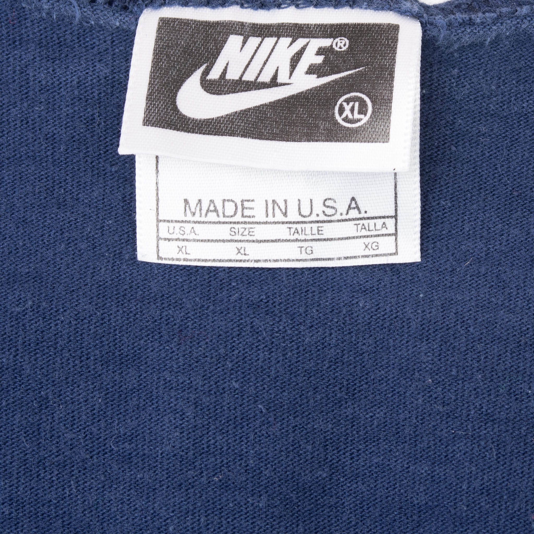 VINTAGE NIKE SWOOSH NAVY BLUE TANK TOP TEE SHIRT 1990S XL MADE IN USA