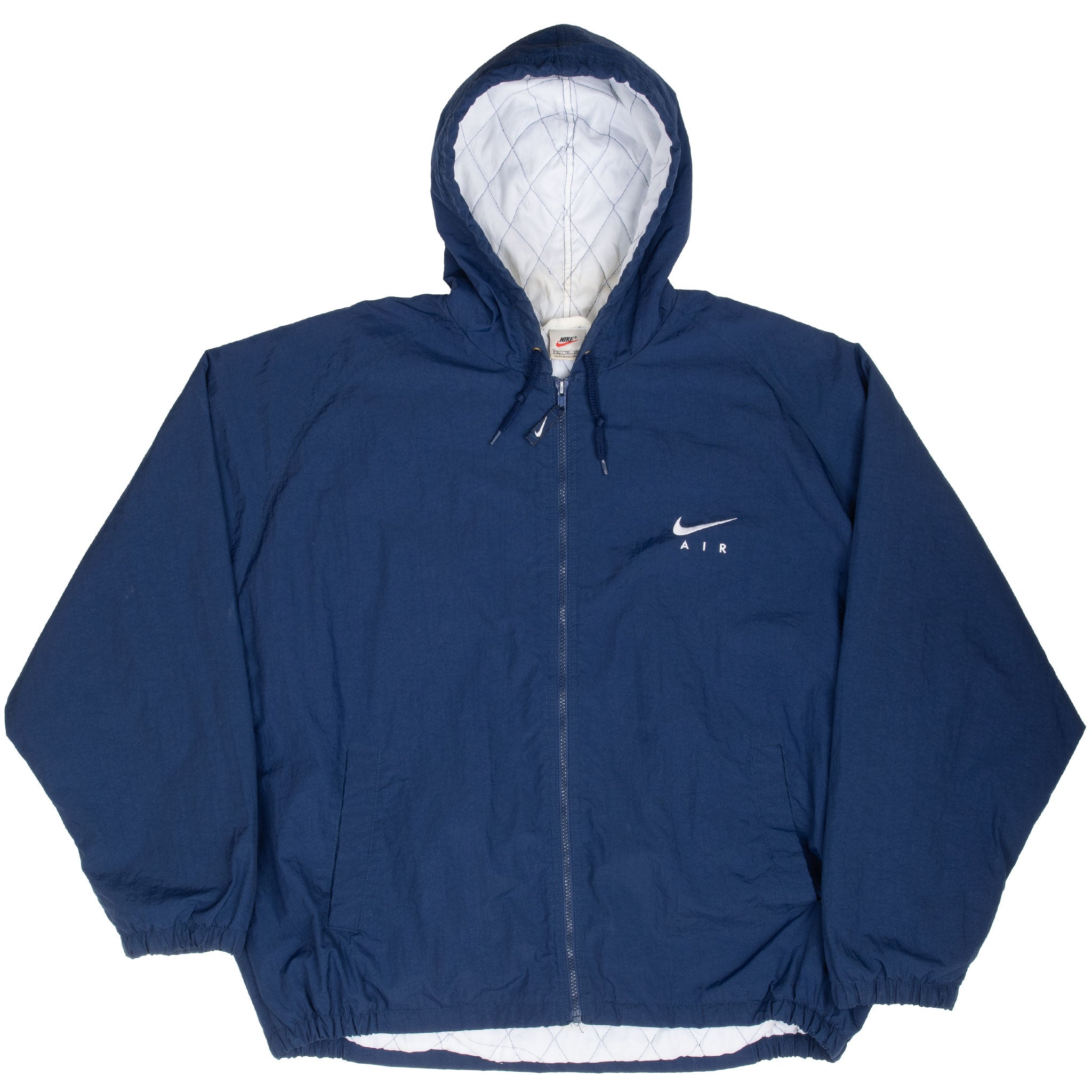 Vintage Nike Air Blue Hooded Windbreaker Jacket 1990S Size XL