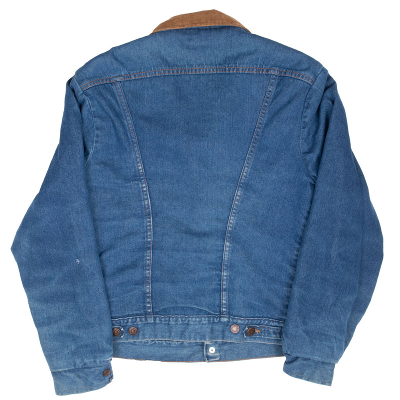 Vintage Wrangler Fur Lined Denim Jacket 74227Nv 1970S Size 38 Made In Usa