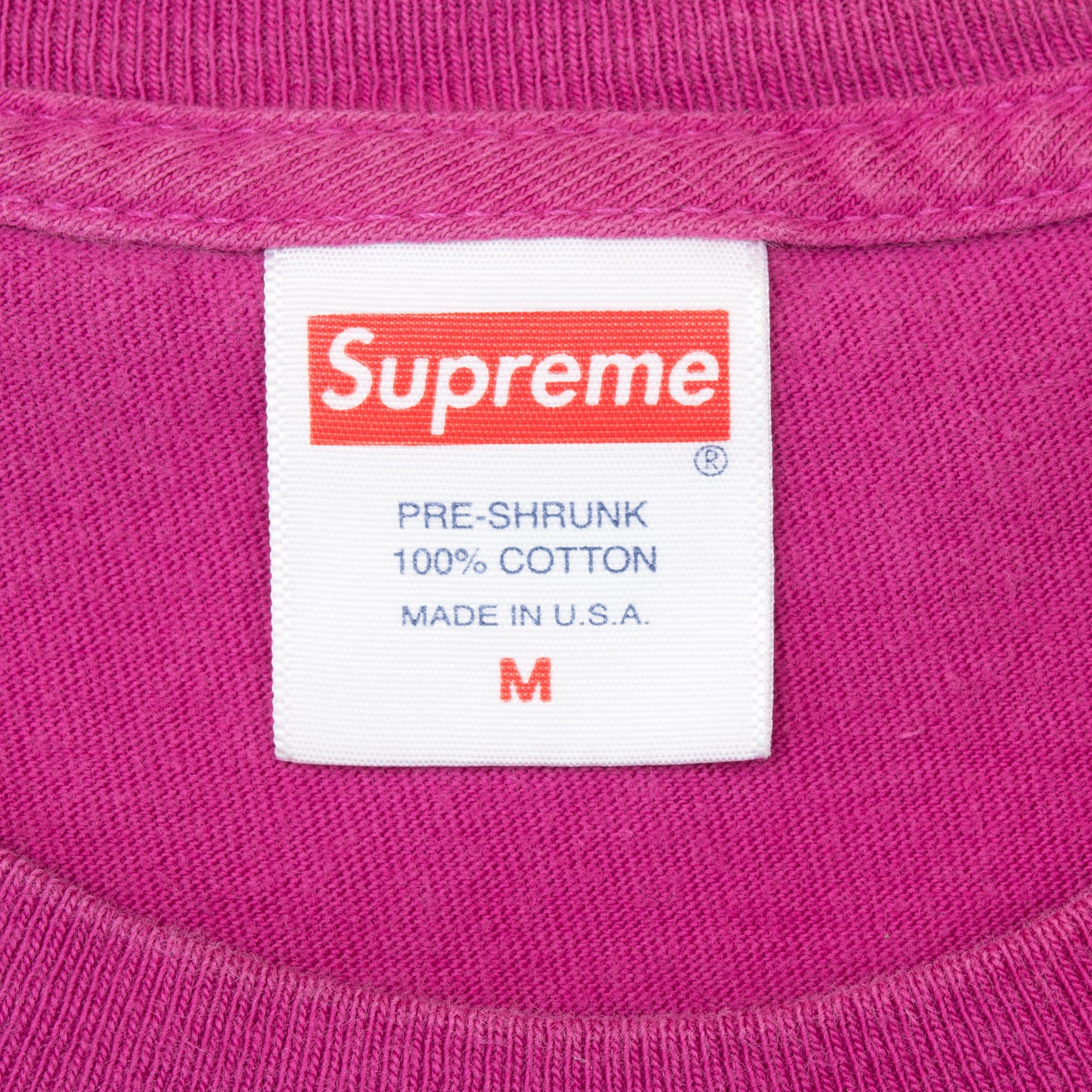 SUPREME LAUGH NOW MAGENTA DRAMA MASK TEE SHIRT SIZE MEDIUM MADE IN USA