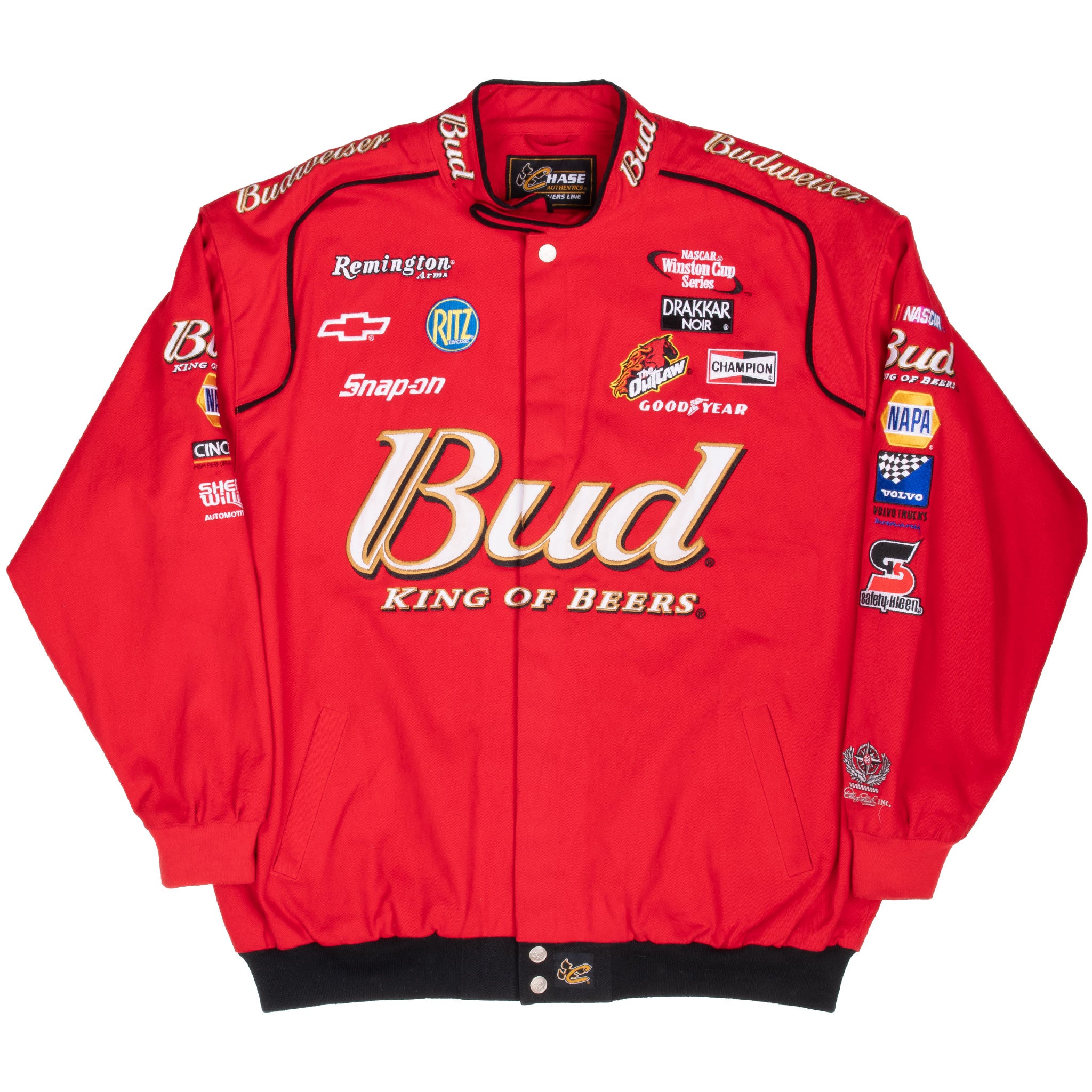 Vintage Nascar Budweiser Bud King Of Beers Dale Earnhardt Racing Jacket 1990S Size 2XL