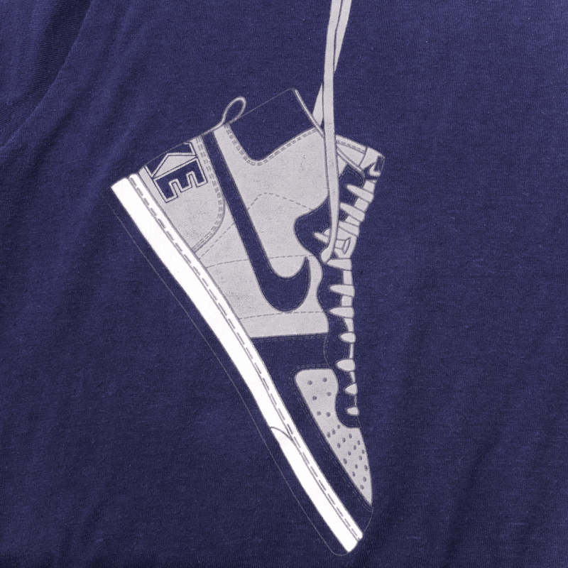 Vintage Blue Nike Air Jordan Tee Shirt 1980S Size Large Made In USA With Single Stitch Sleeves