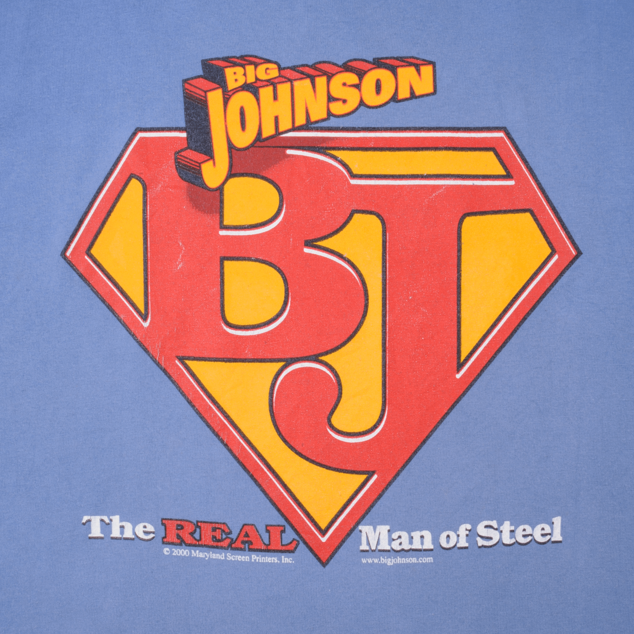 Vintage Big Johnson Superman The Real Man Of Steel Tee Shirt Size XL