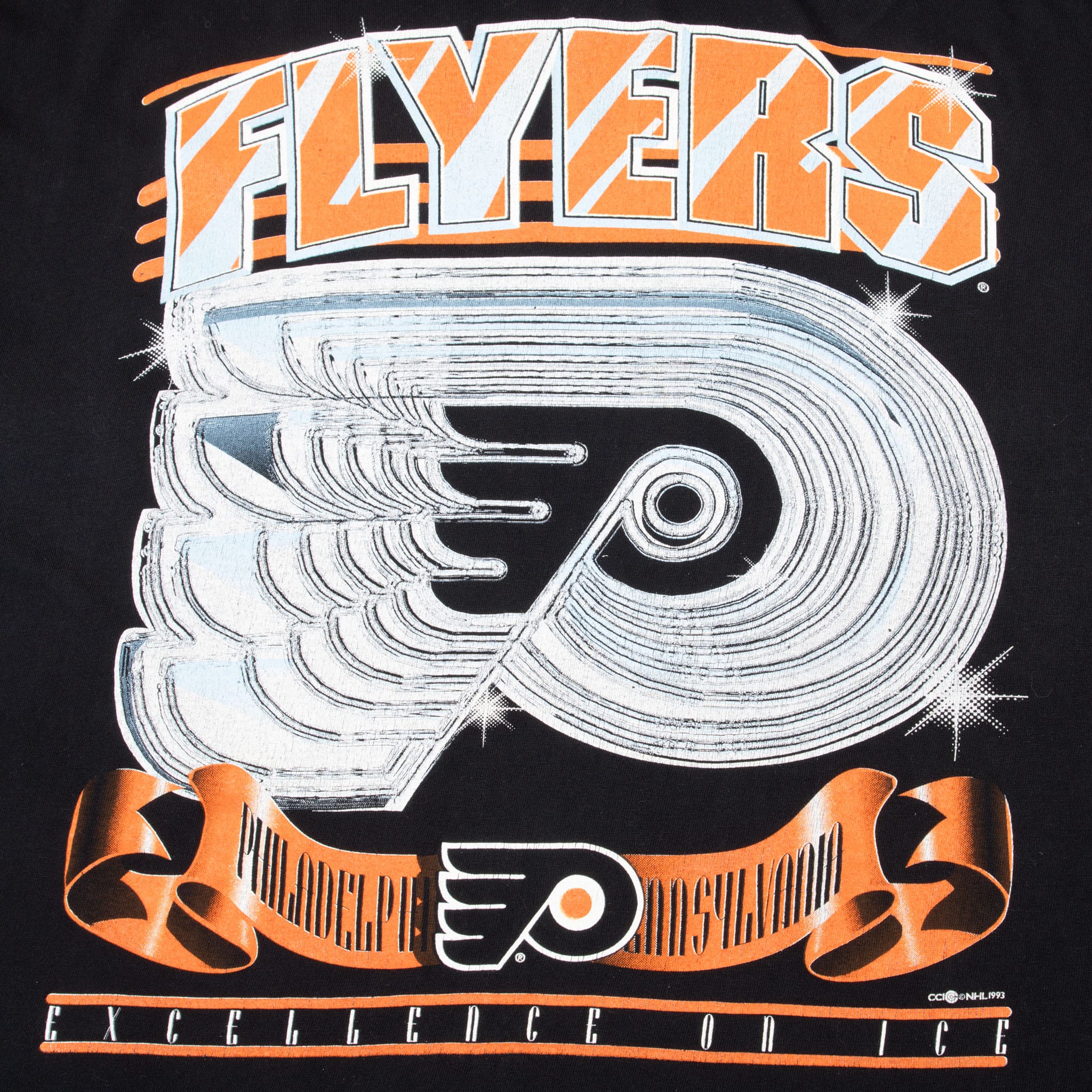 VINTAGE  NHL PHILADELPHIA FLYERS 1993 TEE SHIRT SIZE XL MADE IN USA