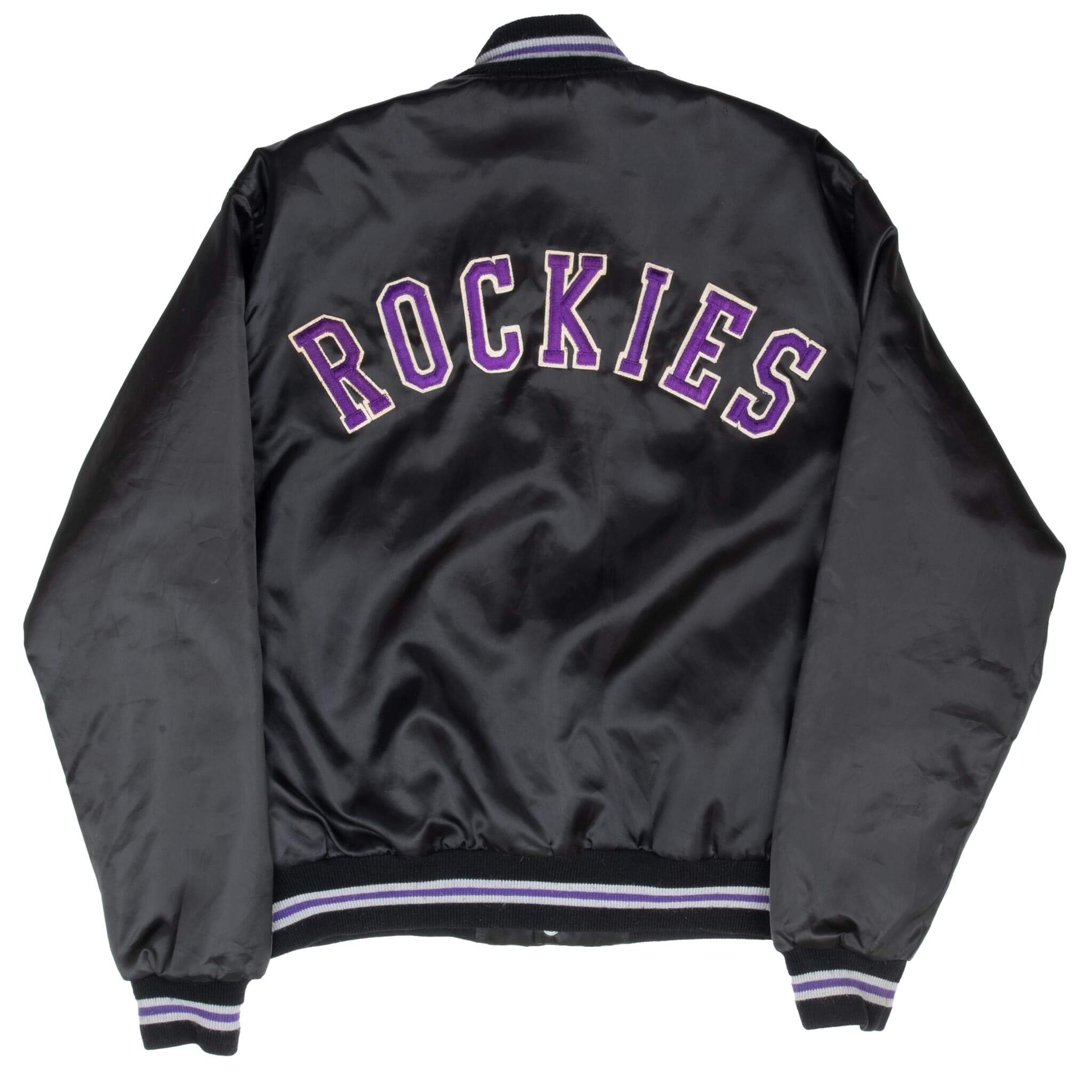 Vintage Mlb Colorado Rockies Satin Varsity Jacket 1990S Size XL Made In Usa