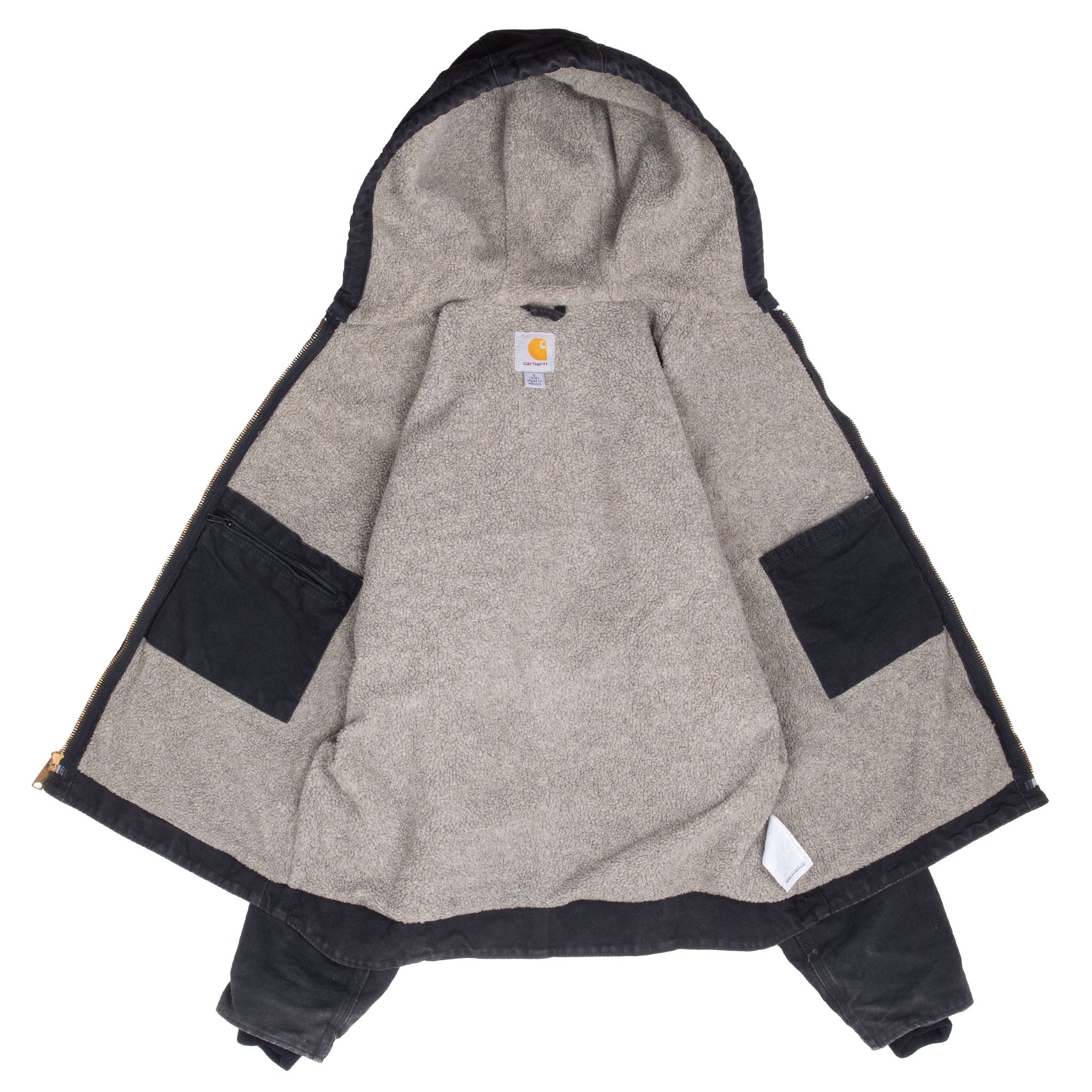 Vintage Carhartt Black Sherpa Lined Woman Active Jacket Wj141Blk Size Small