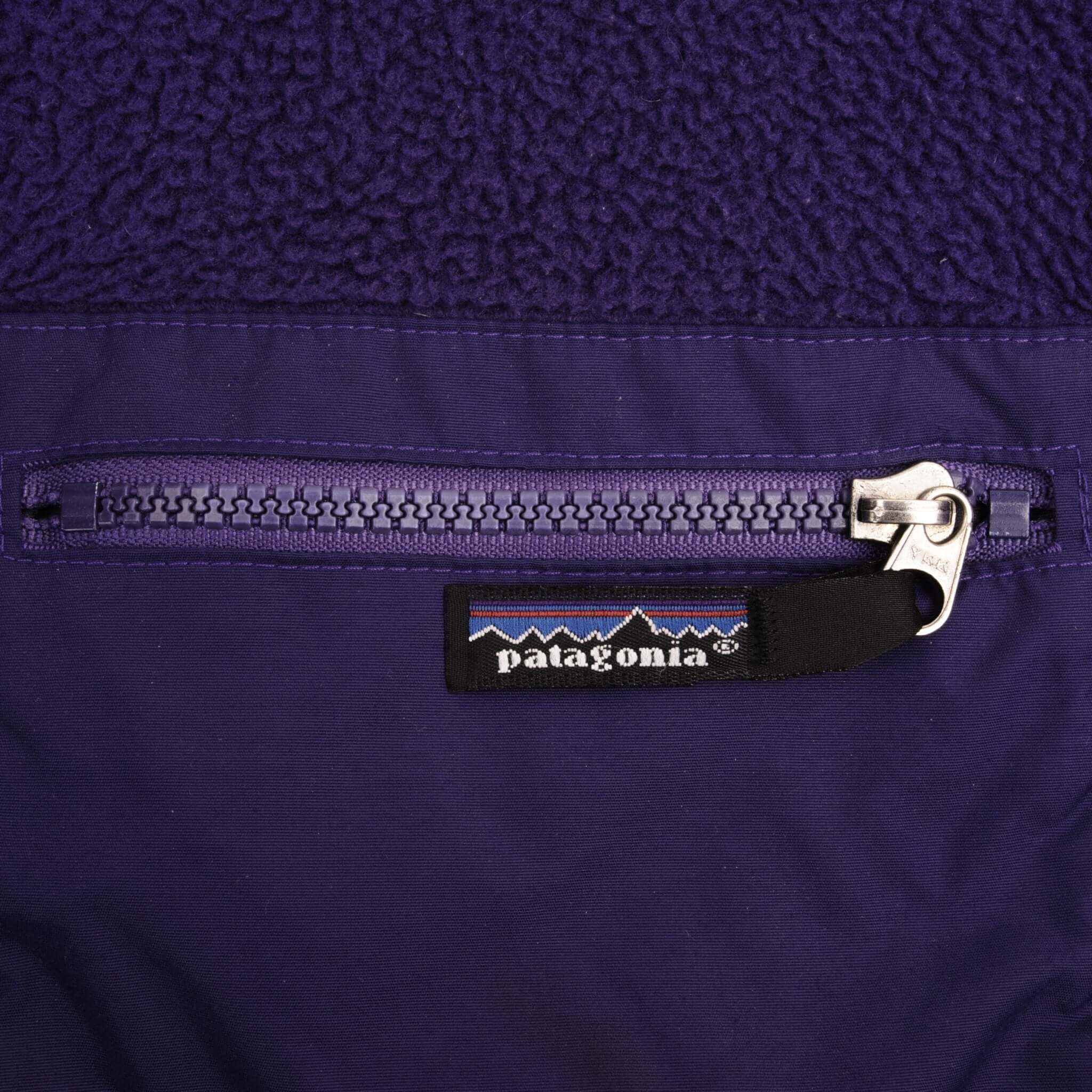 Vintage Patagonia Purple Retro-X Deep Pile 1990S Fleece Women Jacket Size 12 Made In Usa