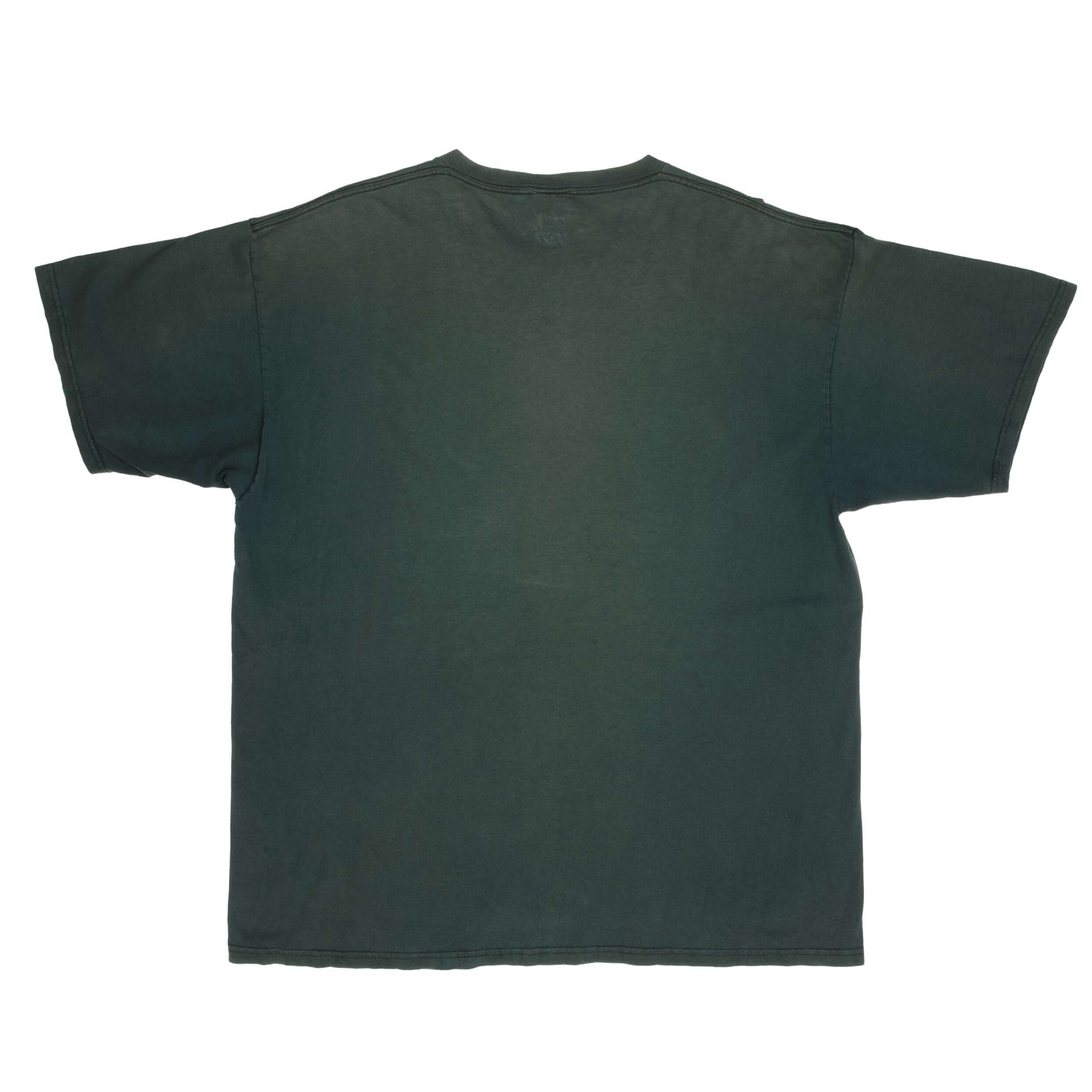 Vintage Nike Small Swoosh Embroidered Green Tee Shirt Late 1990s Size XL Made In USA.