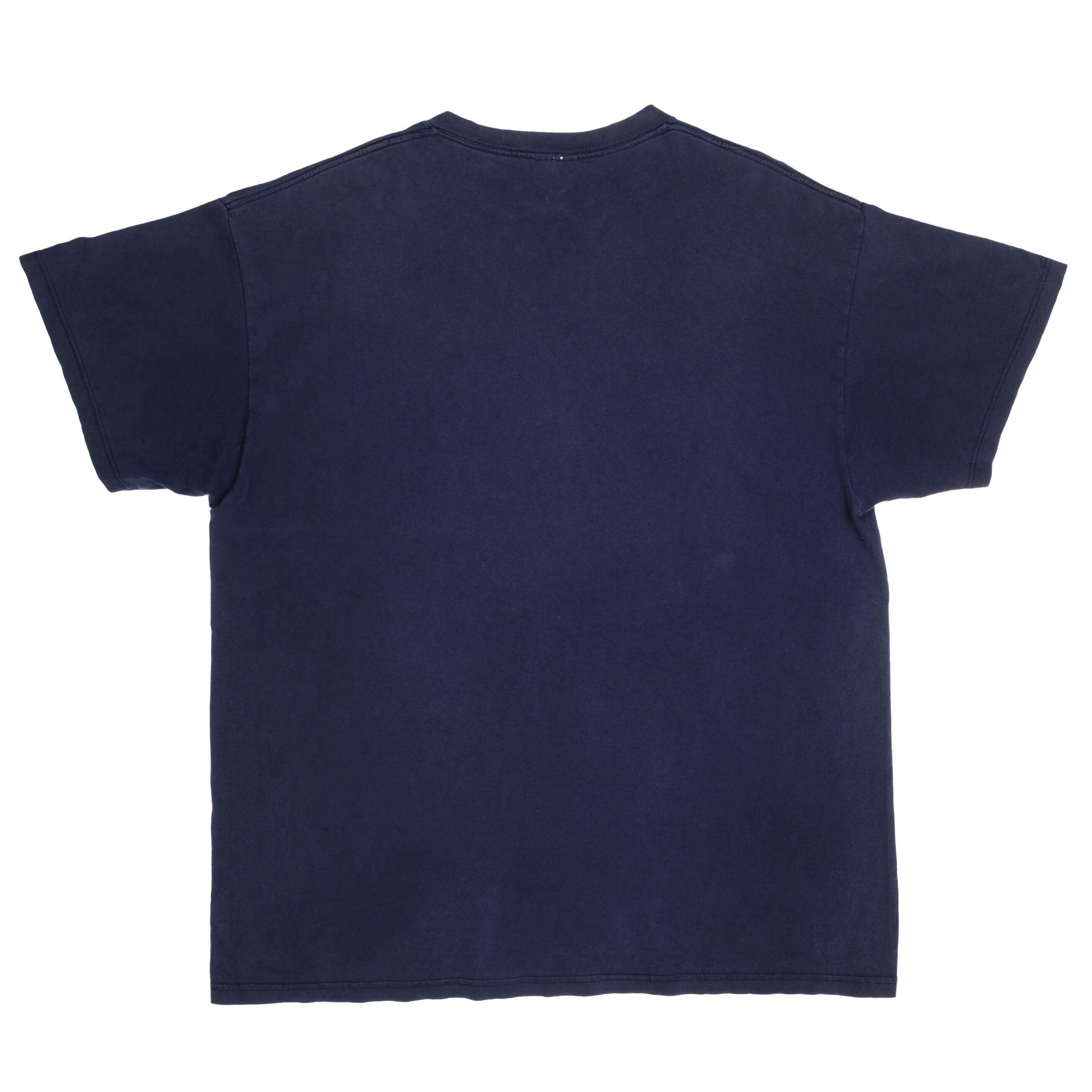 Vintage Nike Small Swoosh Embroidered Blue Tee Shirt Late 1990s Size XL Made In USA.