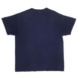 Vintage Nike Small Swoosh Embroidered Blue Tee Shirt Late 1990s Size XL Made In USA.