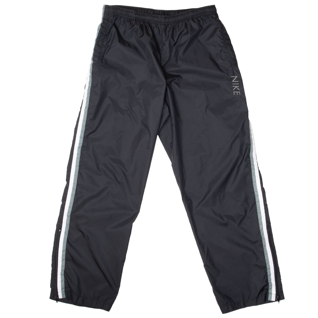 Vintage Nike Classic Swoosh Black Nylon Track Pants 1990S Size Large