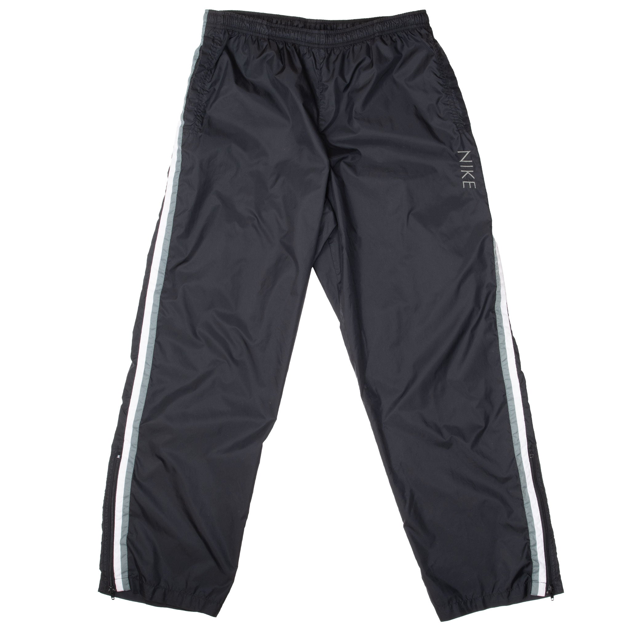 Vintage Nike Classic Swoosh Black Nylon Track Pants 1990S Size Large