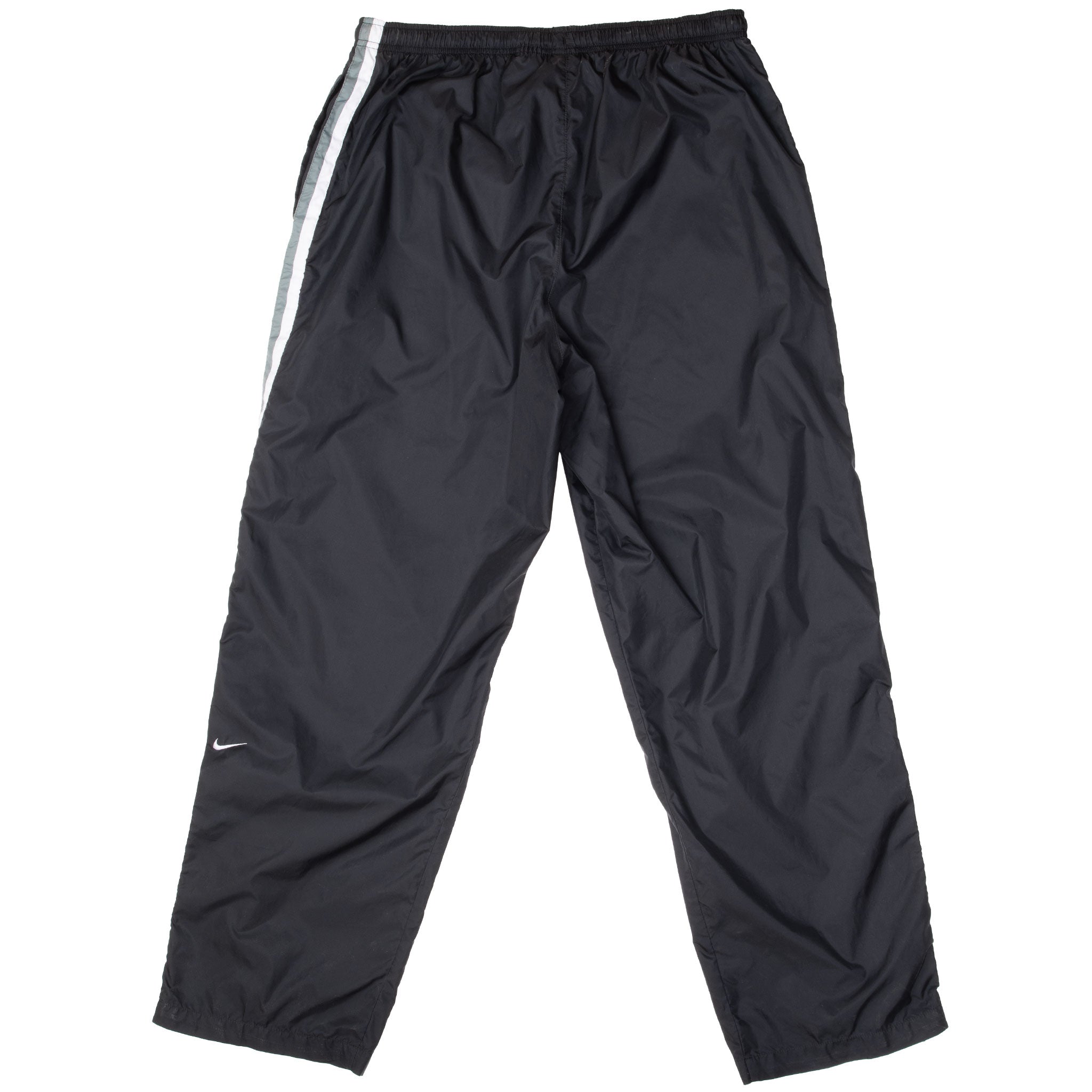 Vintage Nike Classic Swoosh Black Nylon Track Pants 1990S Size Large