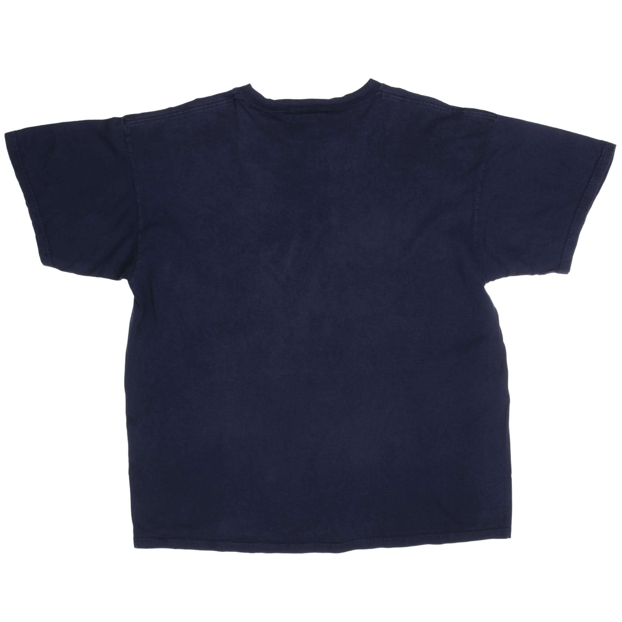 Vintage Nike Big Swoosh Blue Tee Shirt Late 1990s Size XL Made In USA.