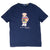 VINTAGE RALPH LAUREN POLO BEAR BASKETBALL NAVY BLUE TEE SHIRT MEDIUM