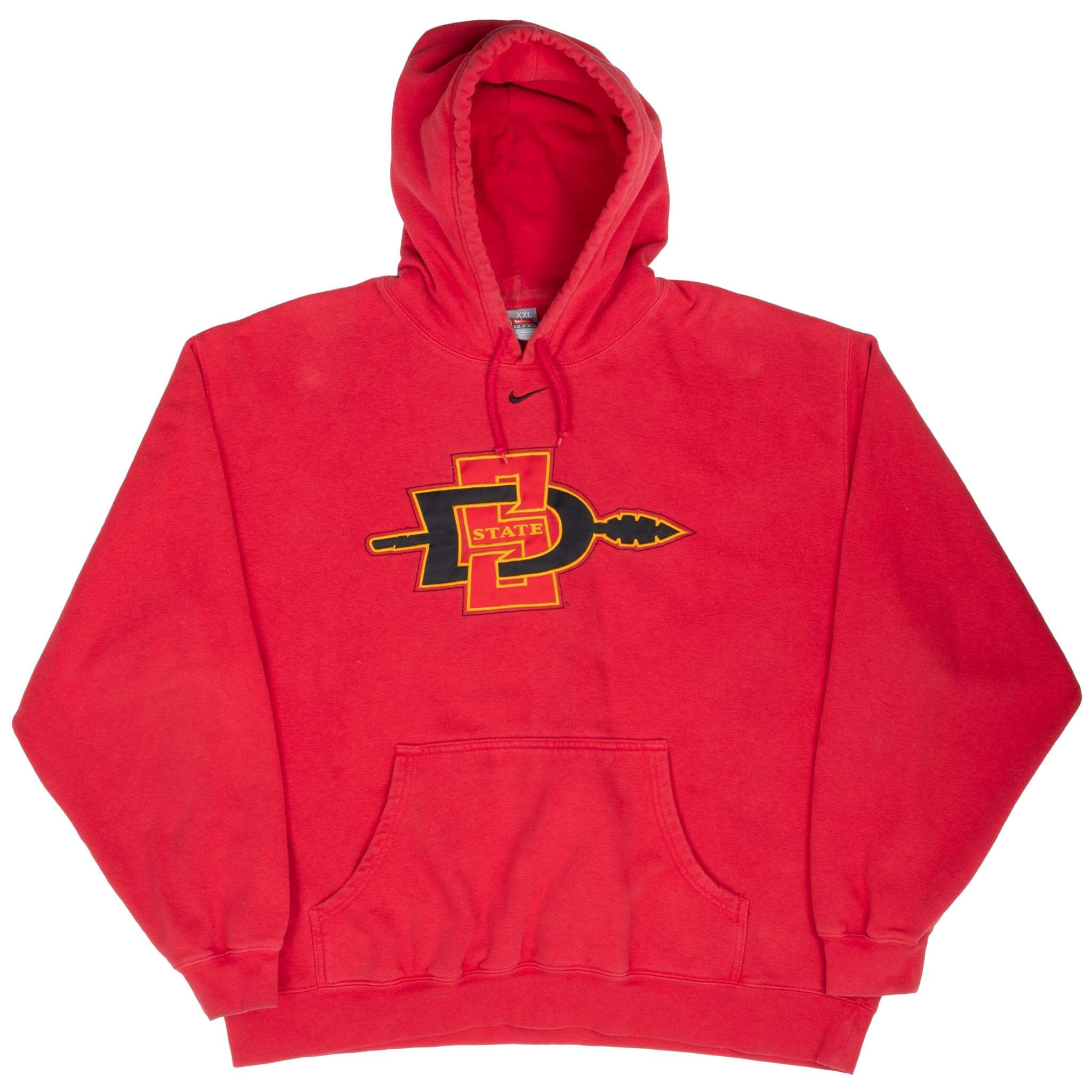 Vintage Nike Ncaa San Diego State University Red Hoodie Sweatshirt 2000S Size 2XL