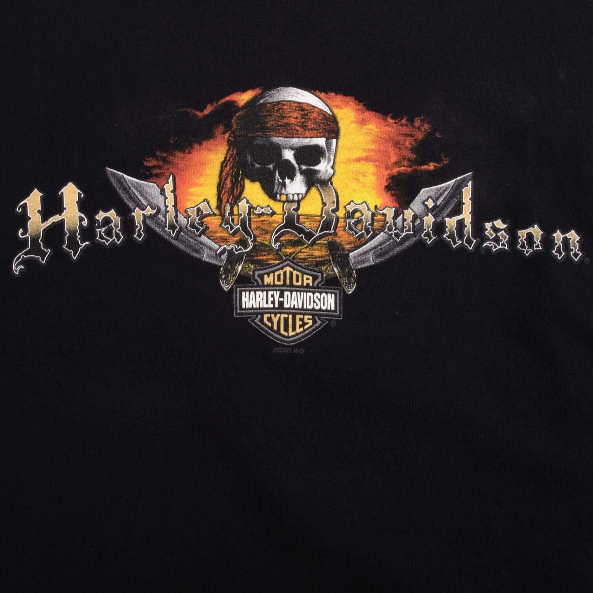 Vintage Harley Davidson Pirate Grand Cayman Tee Shirt 2005 Size 5XL Made In USA