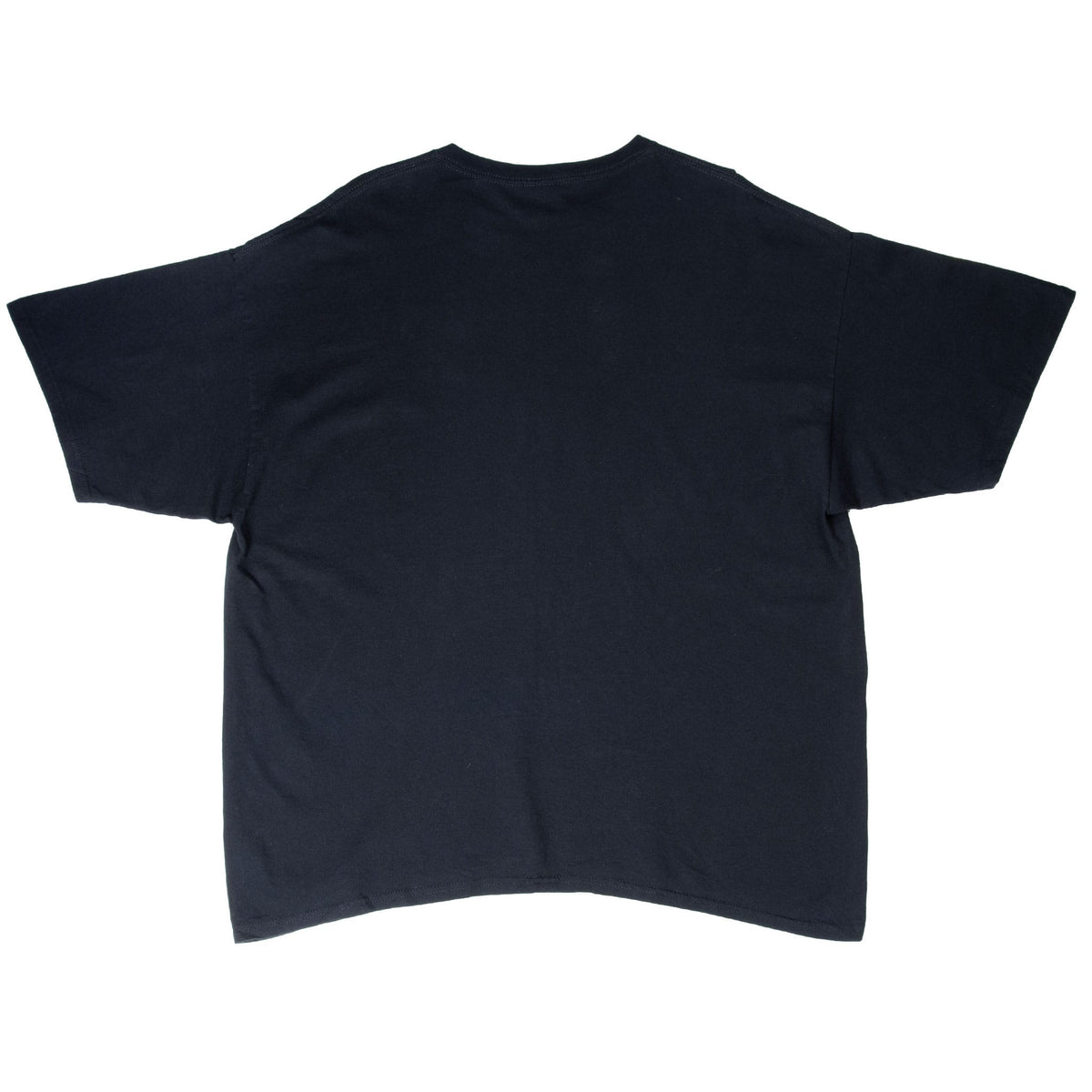 Full back of black Aerosmith short-sleeve T-shirt with no graphic