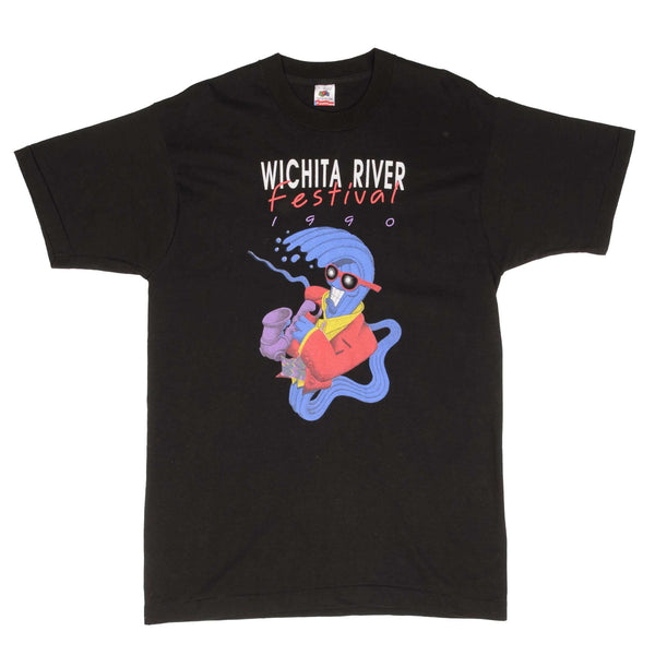 Vintage Wichita River Festival 1990 Tee Shirt Size Large Made In USA With Single Stitch Sleeves