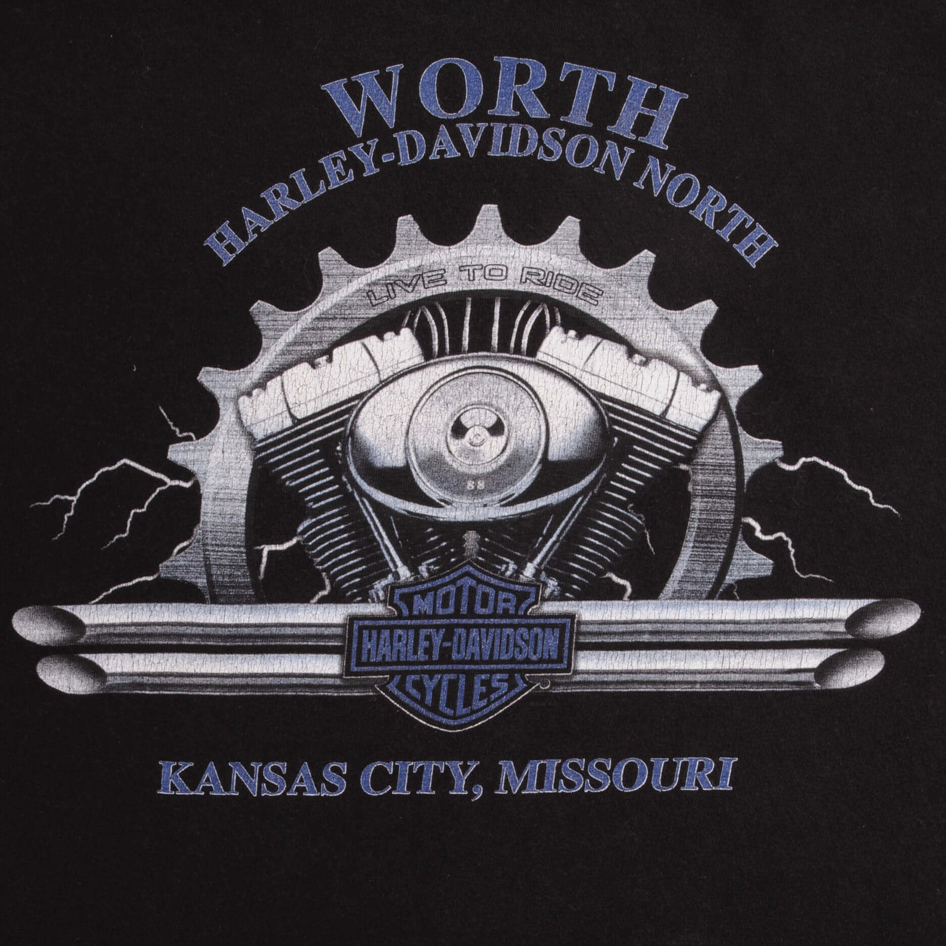 Vintage Harley Davidson Urban Legend Kansas City Tee Shirt 2007 Size XL