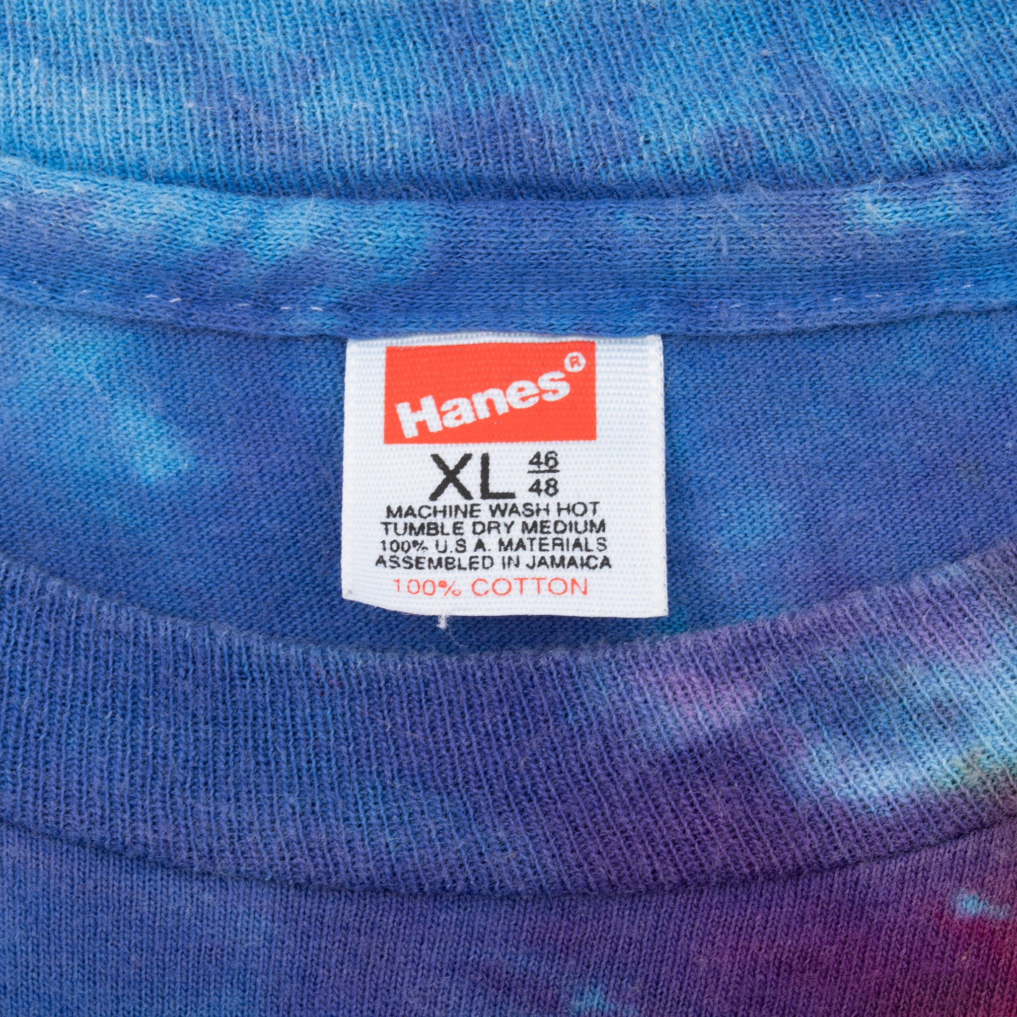 Vintage Tie Dye Hanes 1980S Tee Shirt Size Medium With Single Stitch Sleeves